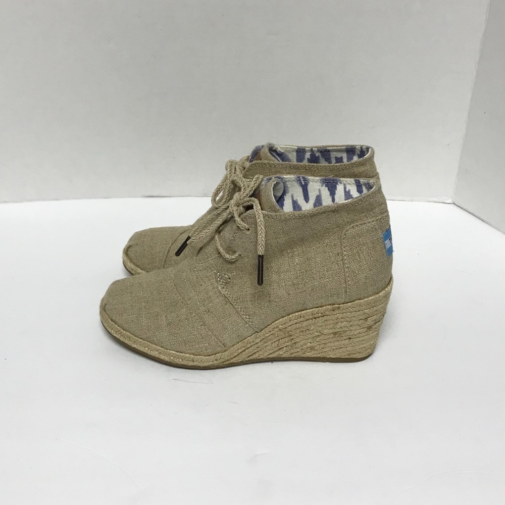 Toms Dessert Wedge Burlap Natural Espadrille